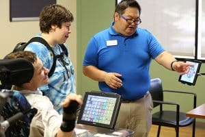 Lifeworks clients learn technology skills in the Atomic Data Technology Center at Lifeworks Brooklyn Park